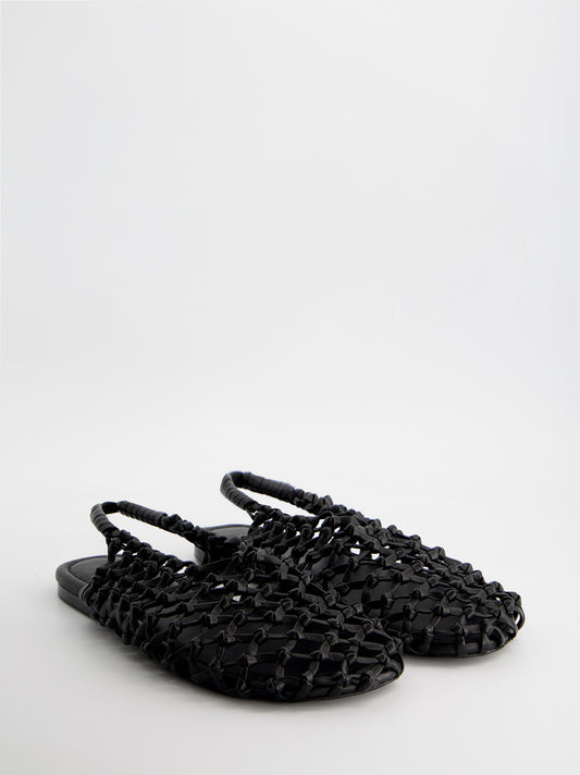 Sandalias negras de piel trenzada - Thunder