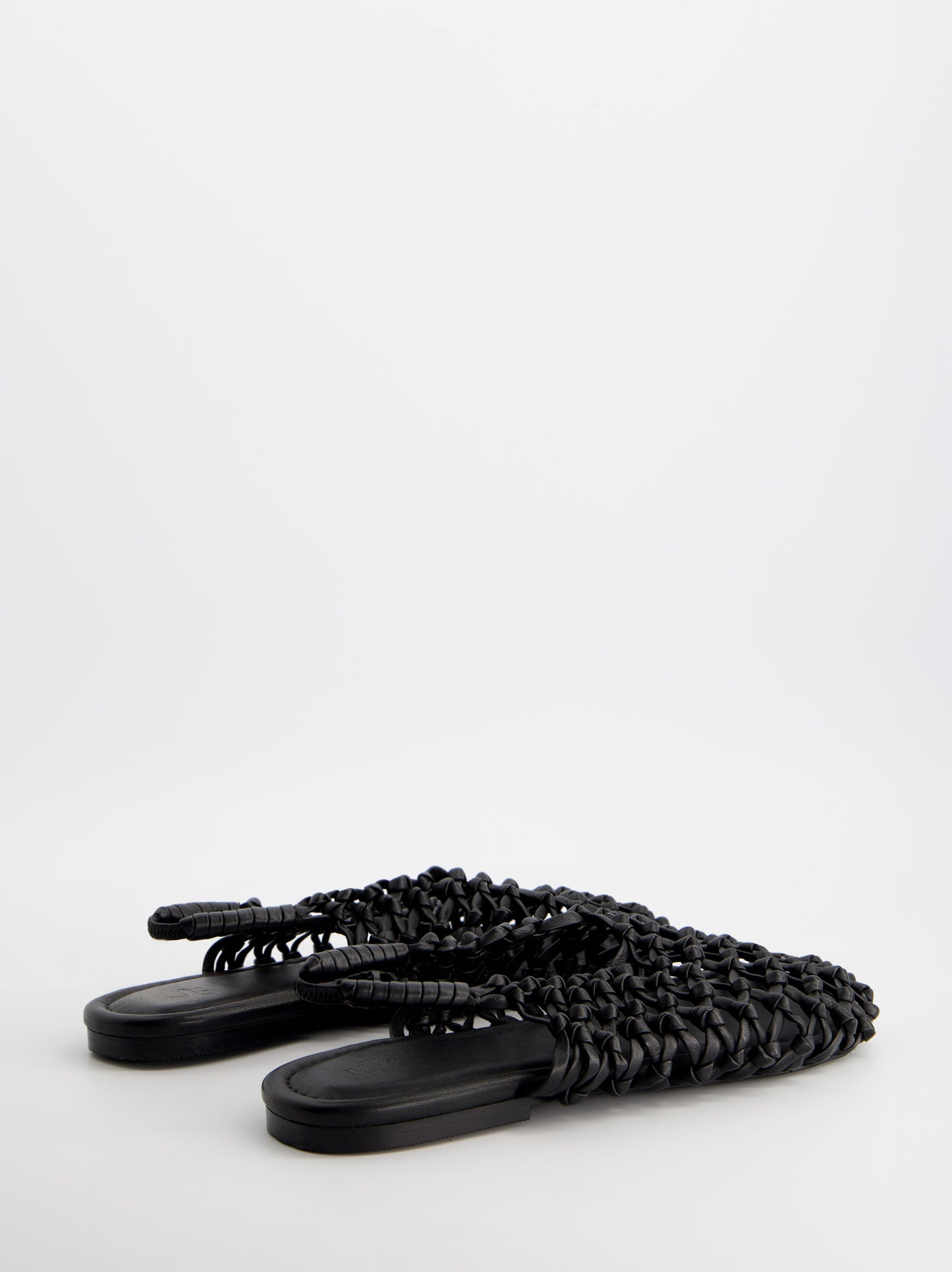 Sandalias negras de piel trenzada - Thunder