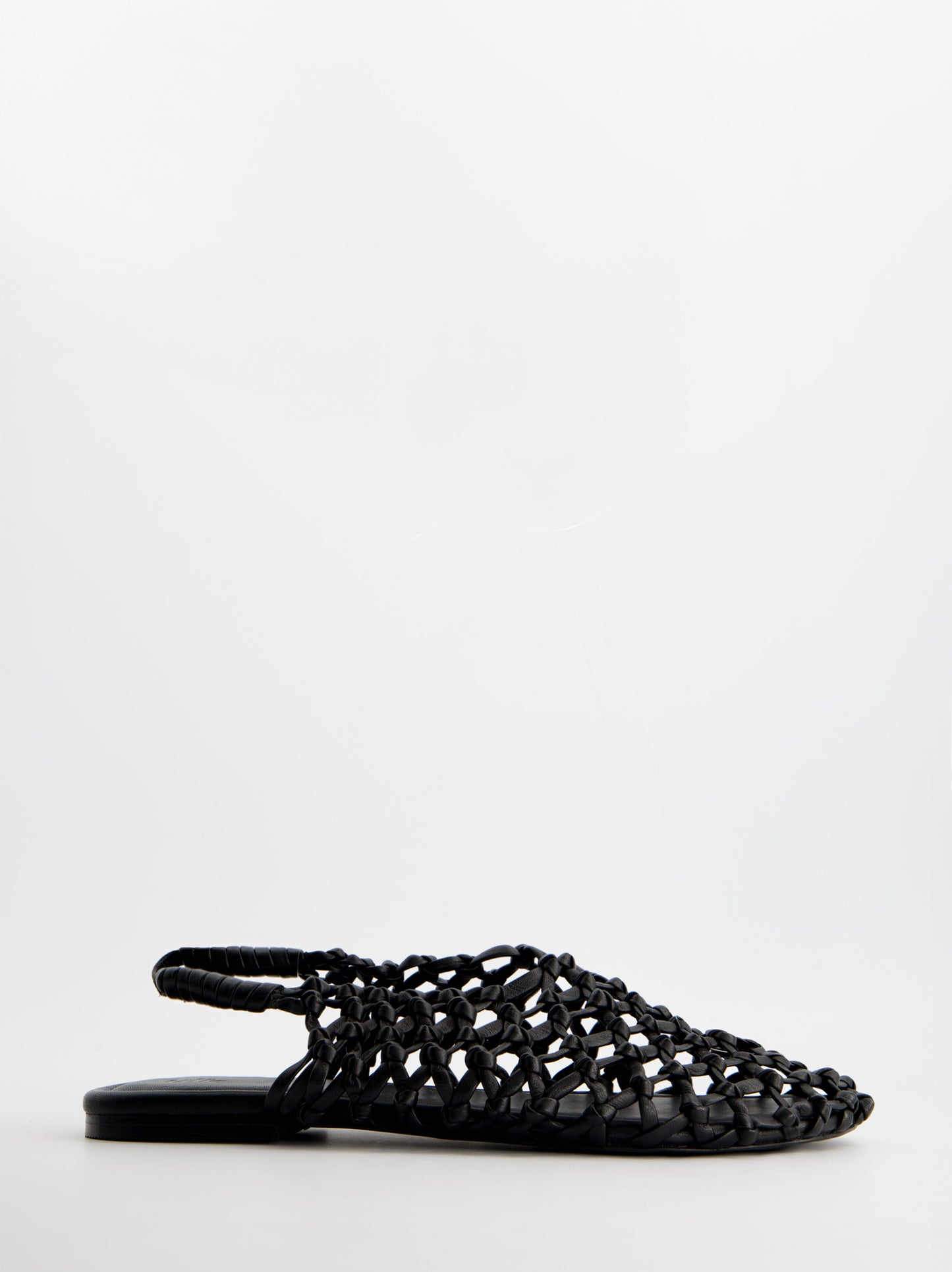 Sandalias negras de piel trenzada - Thunder