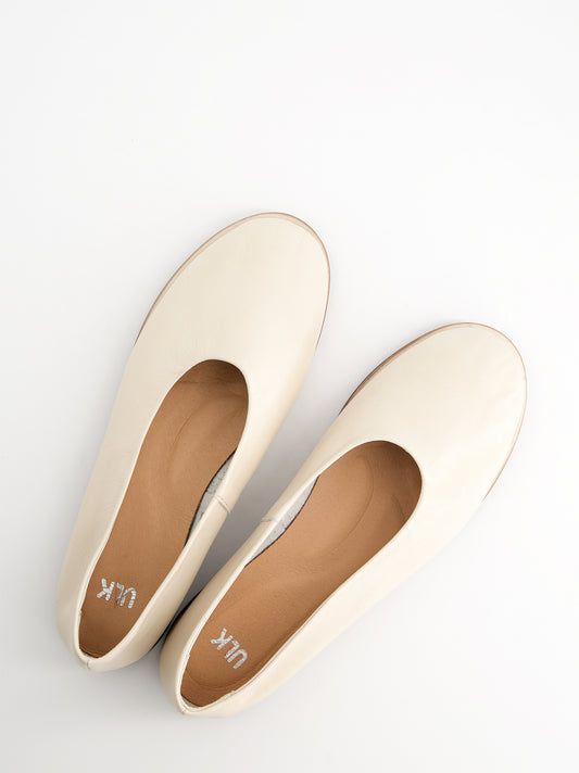Bailarinas minimal piel crema - Dharma