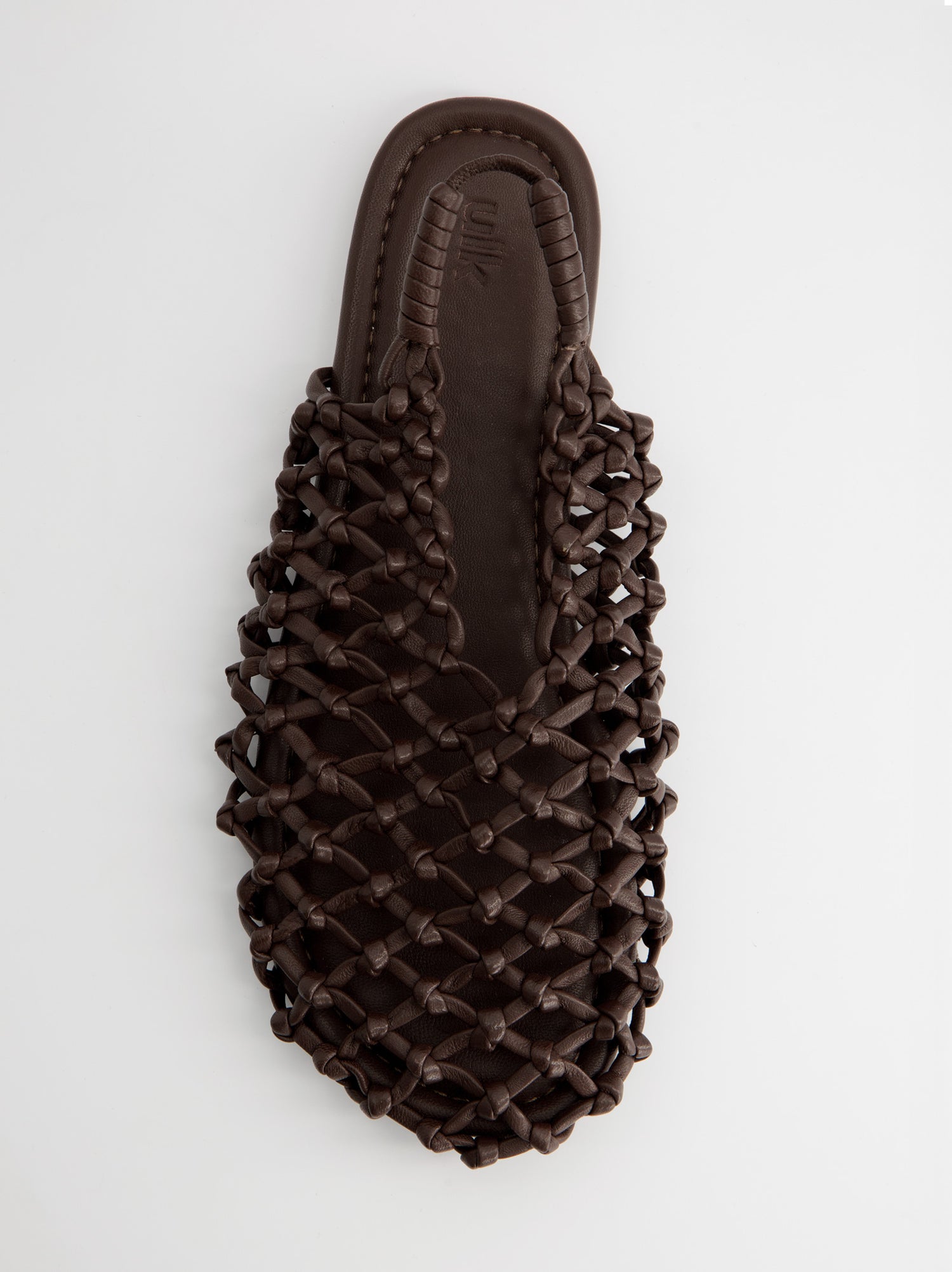 Sandalias de piel trenzada marrones - Thunder