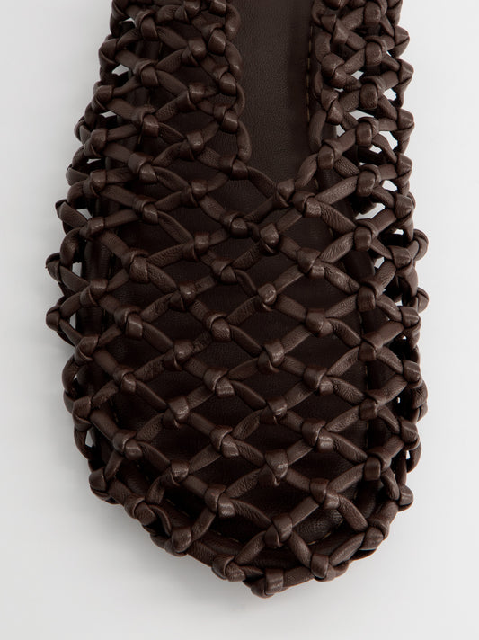 Sandalias de piel trenzada marrones - Thunder