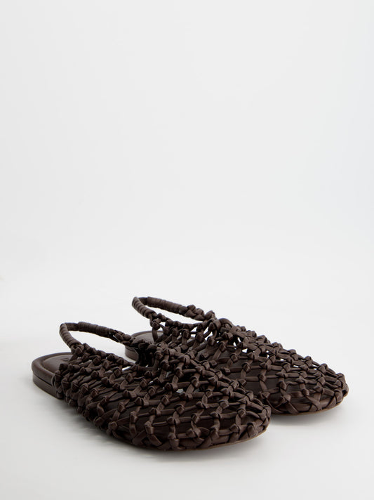 Sandalias de piel trenzada marrones - Thunder