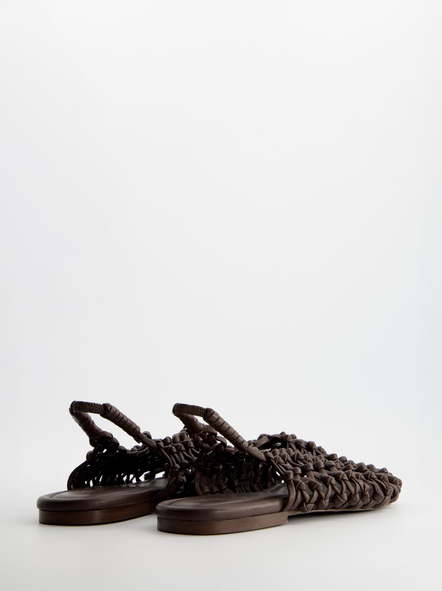 Sandalias de piel trenzada marrones - Thunder