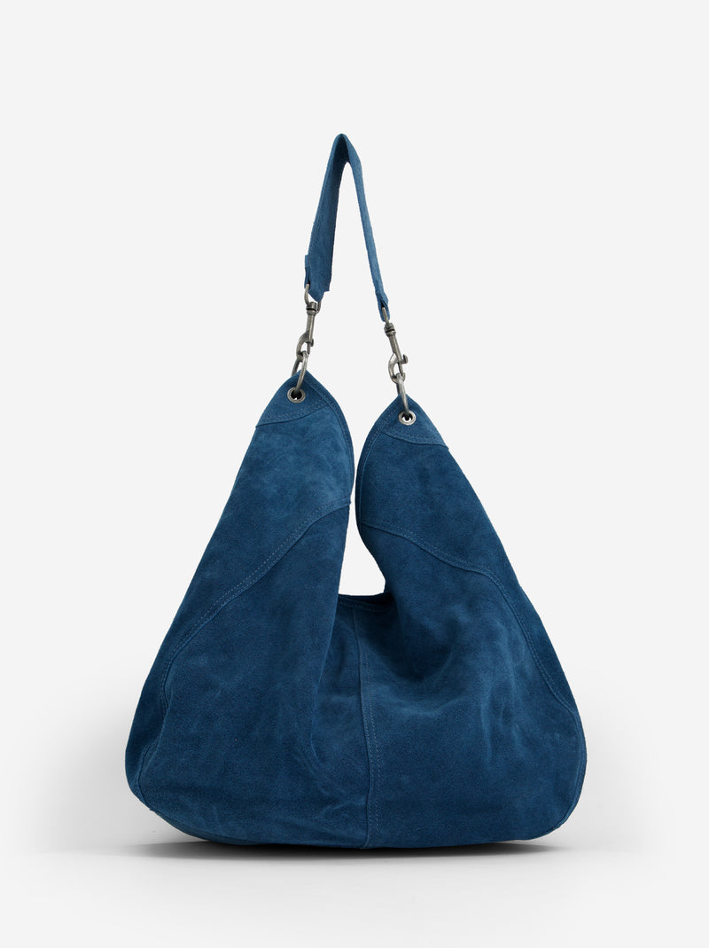 Bolso shopper azul serraje - Apris