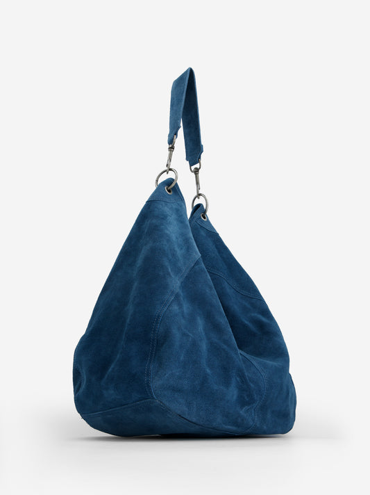 Bolso shopper azul serraje - Apris