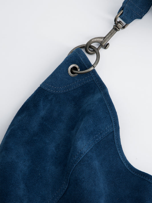 Bolso shopper azul serraje - Apris