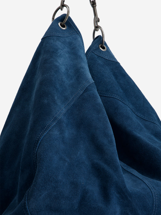 Bolso shopper azul serraje - Apris