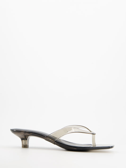 Sandalias de tacón negro transparente - Core