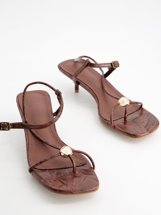 Sandalias tiras finas tacón bajo - Bolly