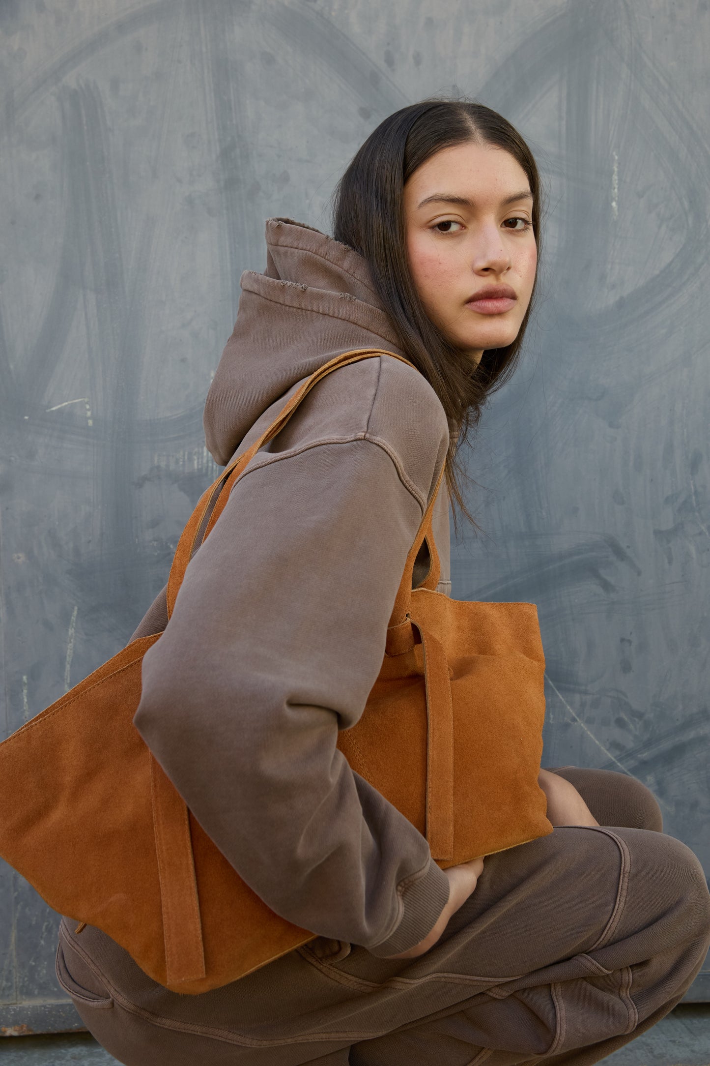 Bolso shopper naranja piel - Tavie