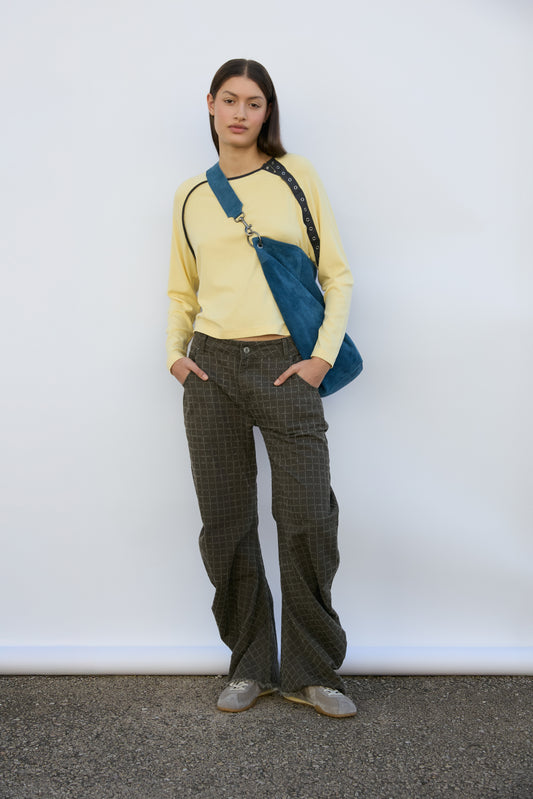 Asymmetric button-neck long-sleeve T-shirt - Elior