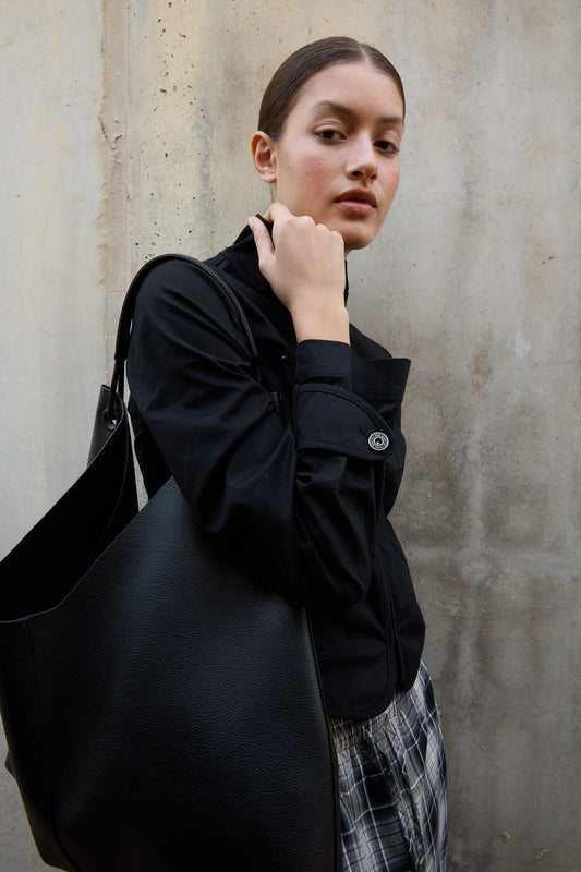 Black tote bag - Chalk