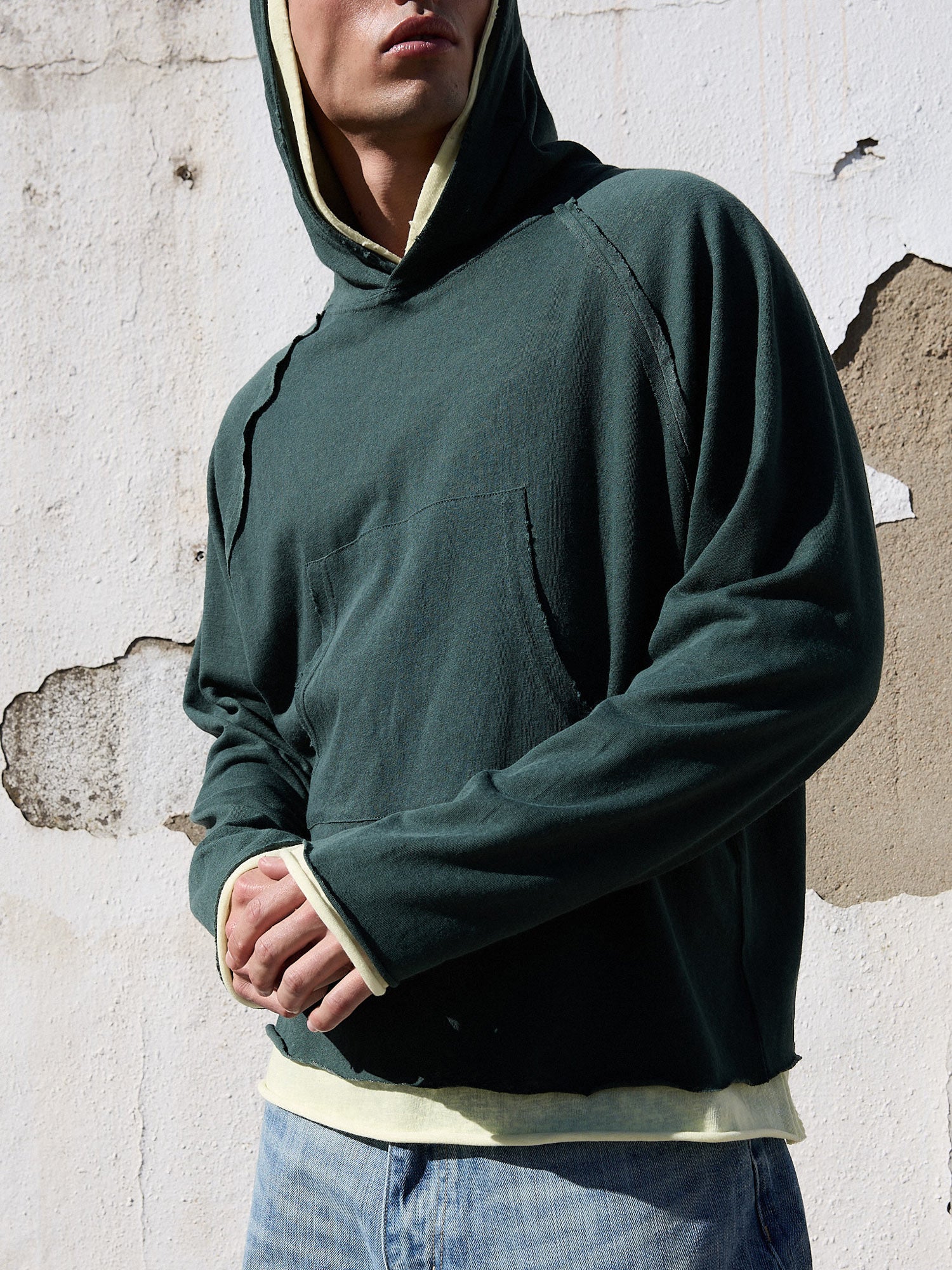 Sudadera doble con capucha contraste - Twotwo