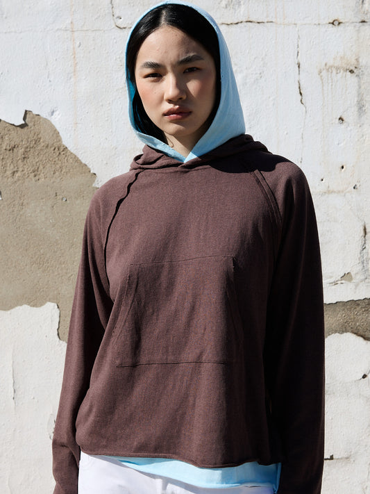 Brown double hoodie - Twotwo