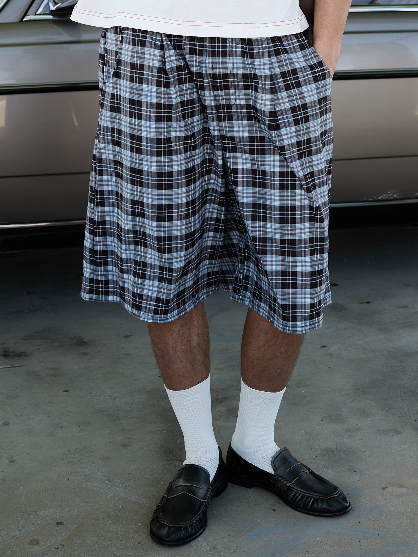 Bermudas tartán relaxed fit con cintura elástica - Cake