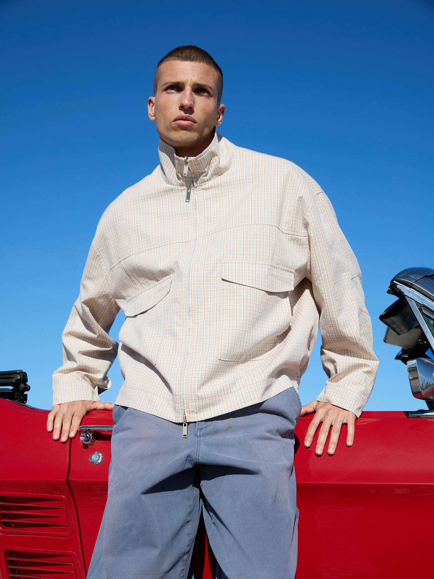 Sobrecamisa de cuadros con cremallera - Stuss