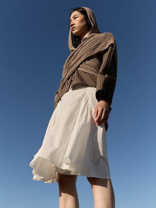 Falda midi con pliegues de vuelo - Carrie