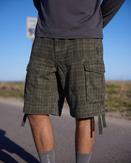 Bermudas cargo tartán ajustable - Cashmere