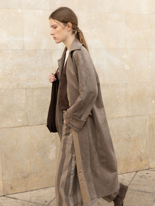 Long faux-suede coat - Orsa