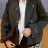 Utility jacket with metal fasteners - Layla