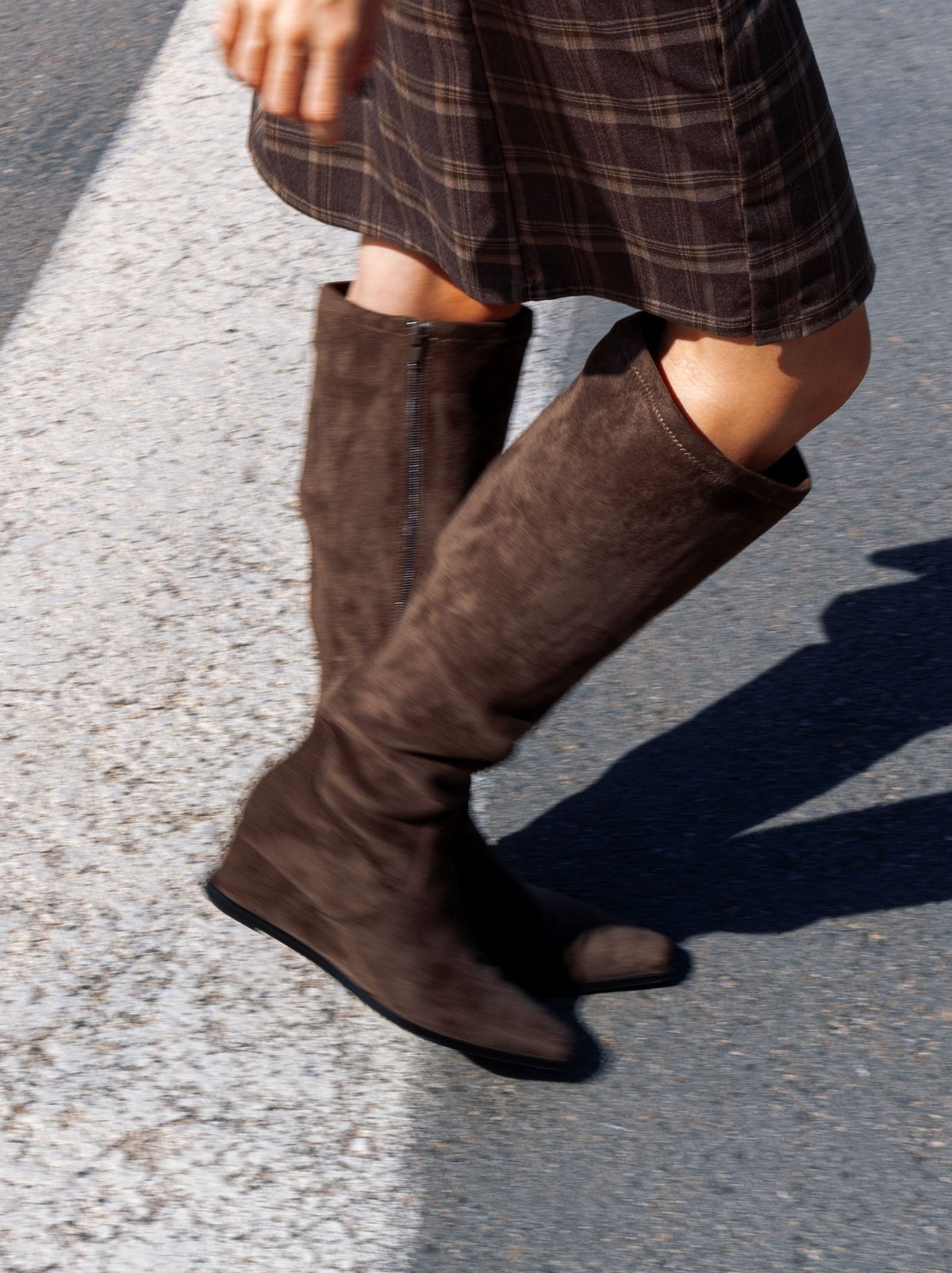 Brown suede knee-high boots - Riot
