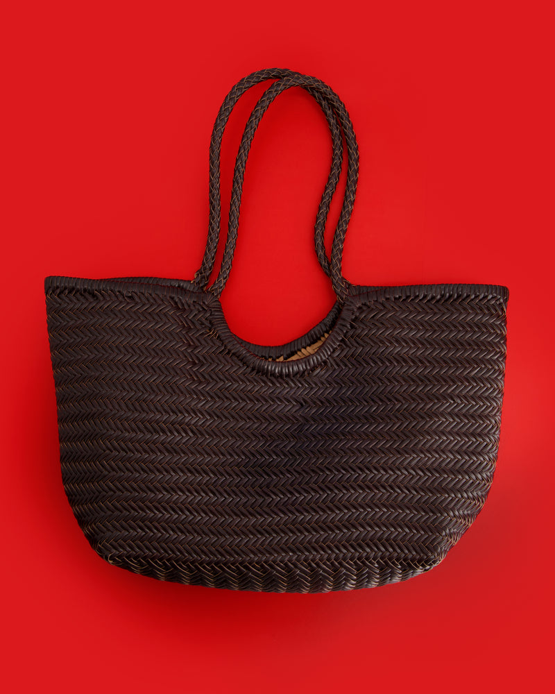 Romi XL Braided Leather Maxi Shopper Bag