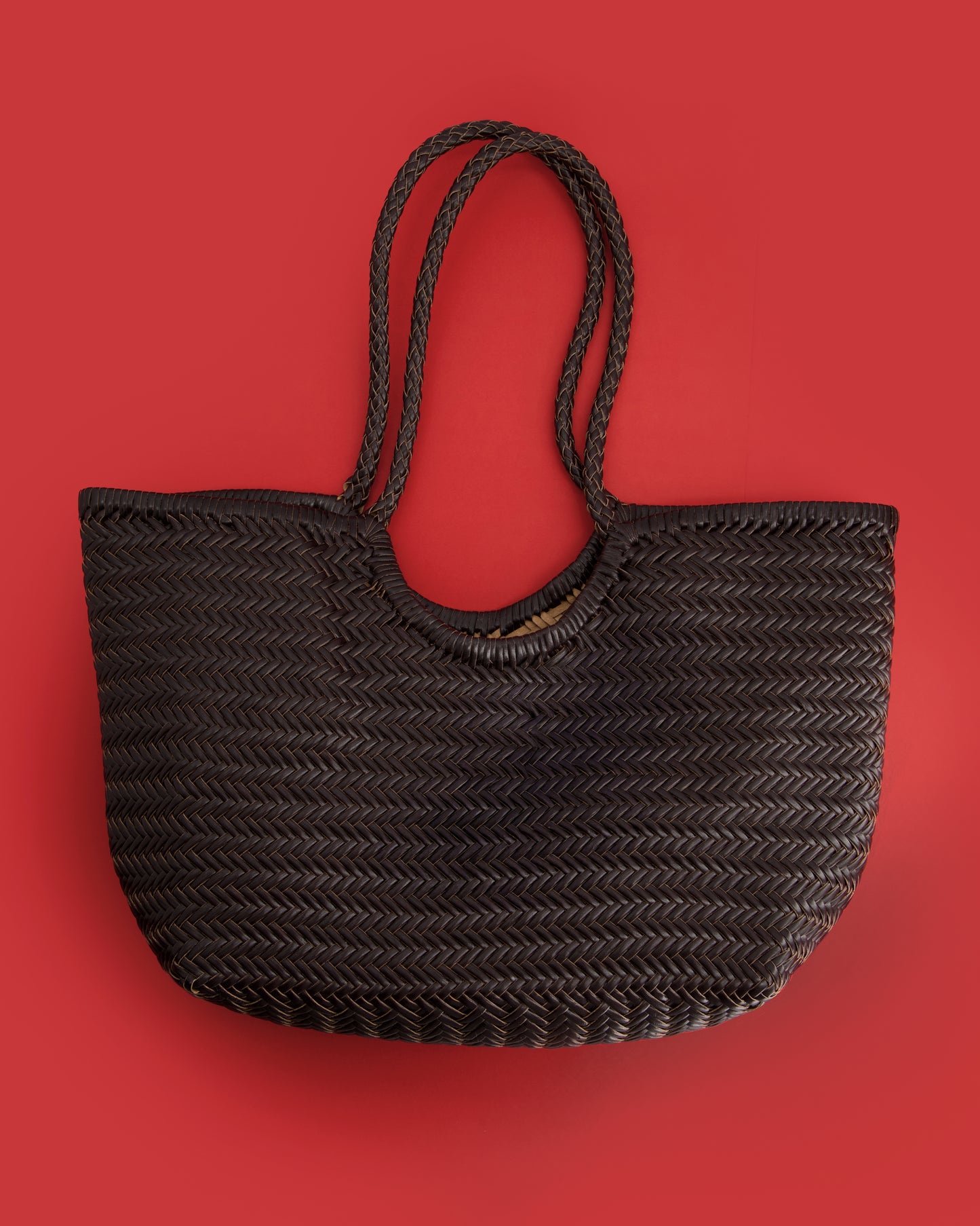 Bolso shopper maxi de piel trenzada - Romi XL