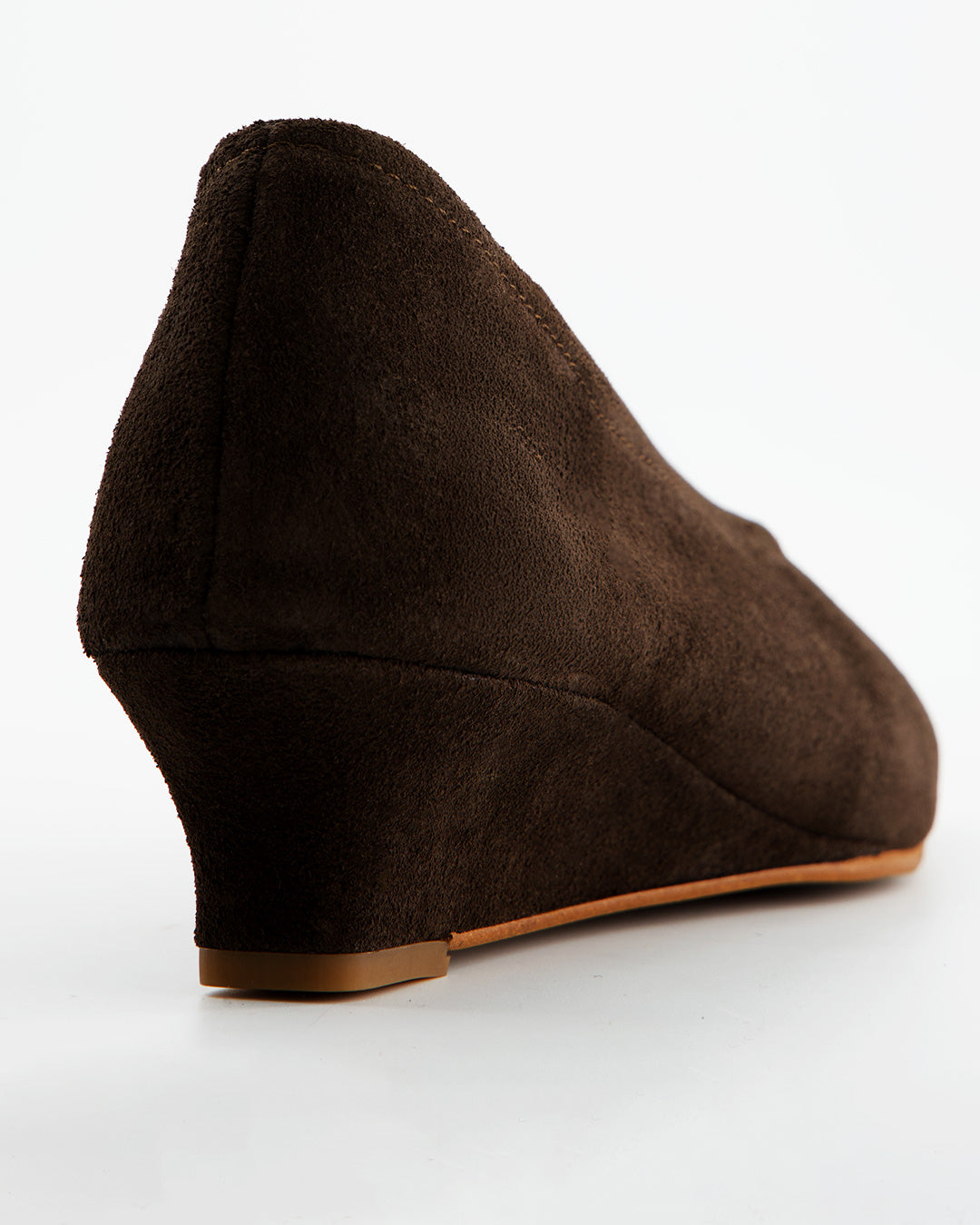 Zapatos de cuña serraje marrón - Muriel