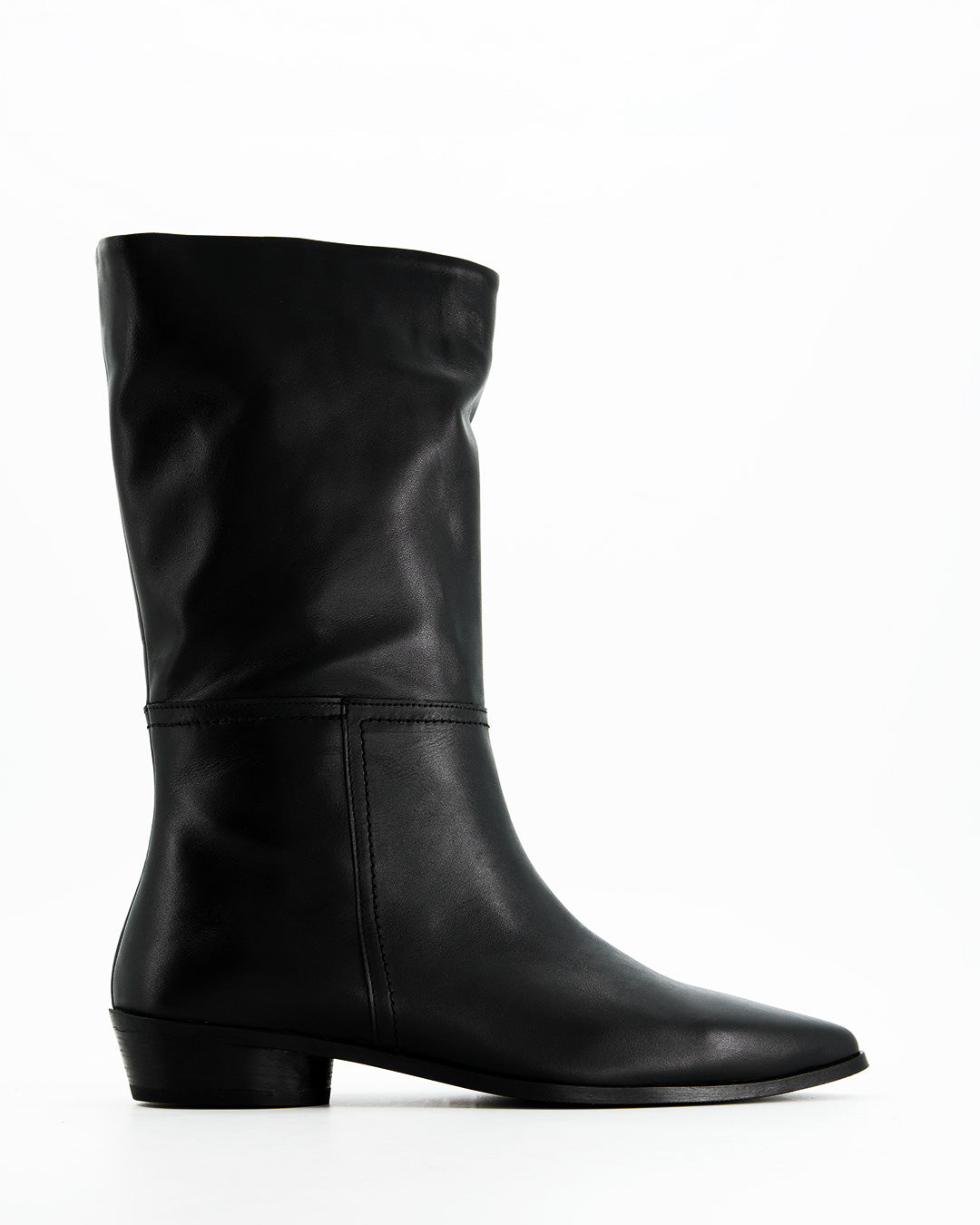 Botas de piel negra caña media - Loop