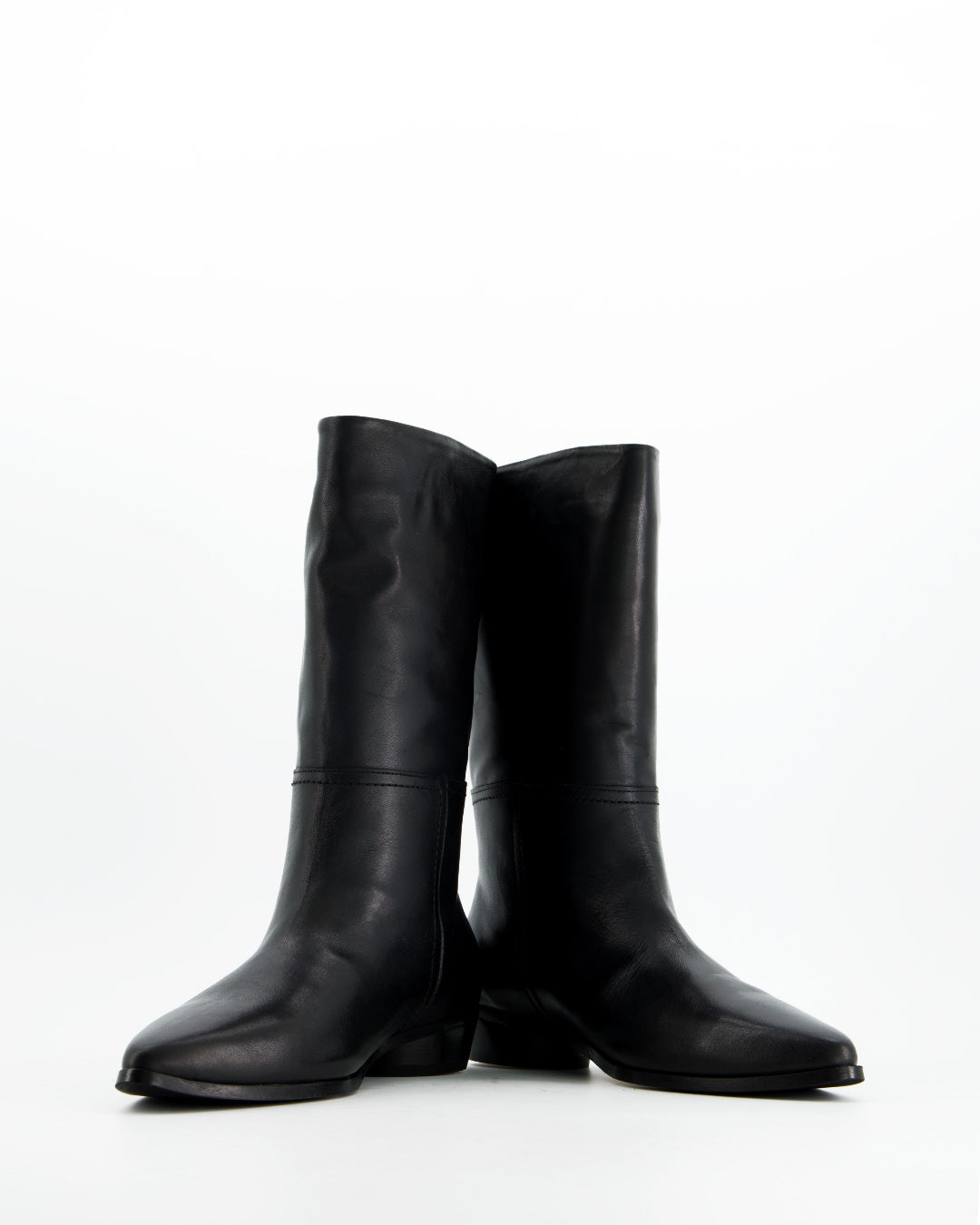 Botas de piel negra caña media - Loop