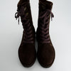 Botas militares de ante marrón con cordones