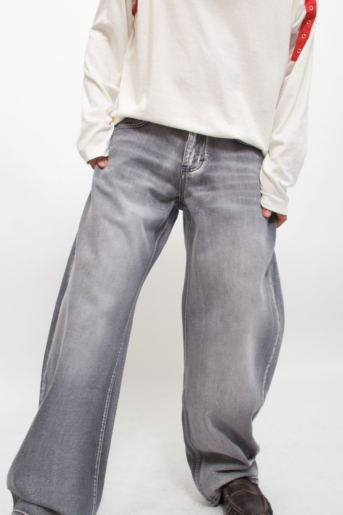 Jeans wide leg gris - Camo