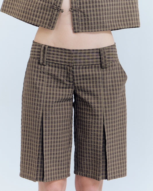 Bermudas a cuadros con pinzas - Dandi