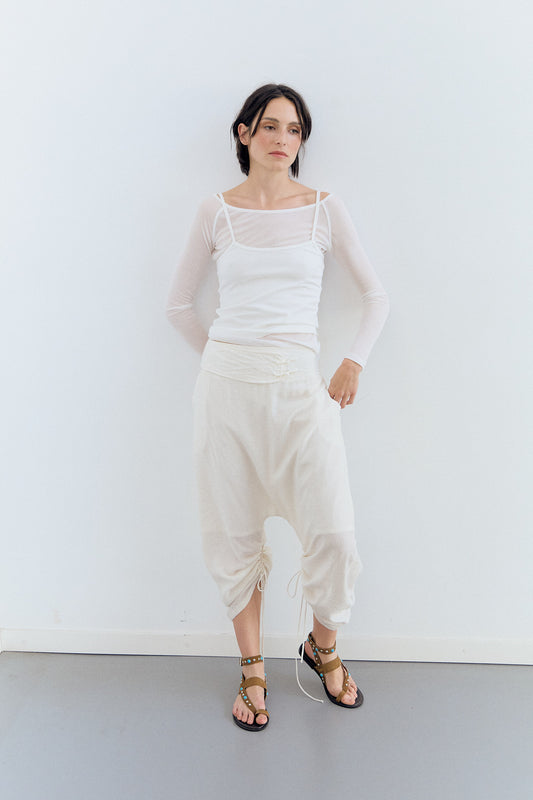 Pantalones low crotch con pernera ajustable - Sila