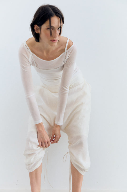 Pantalones low crotch con pernera ajustable - Sila