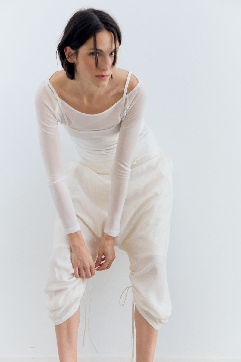 Pantalones low crotch con pernera ajustable - Sila