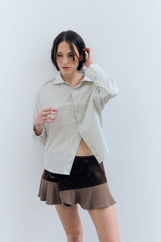 Falda mini cruzada con volantes - Liano