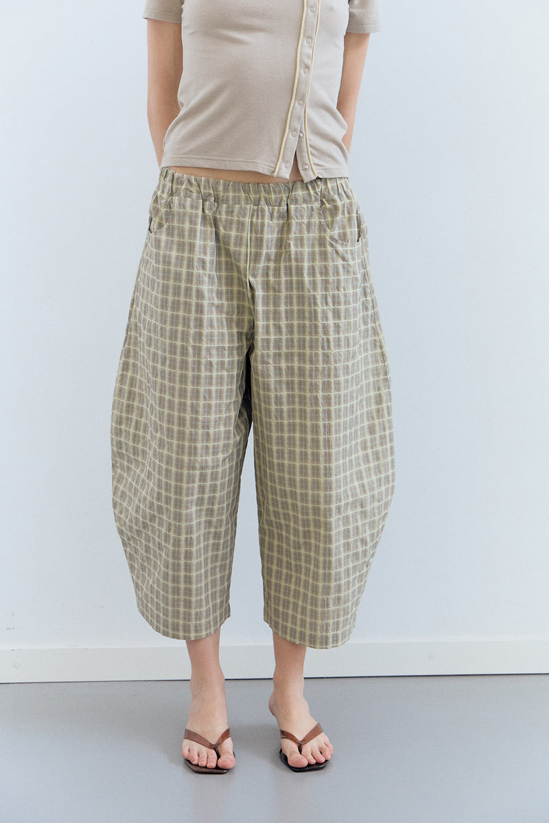 Pantalones barrel tartán con cintura elástica - Picnic