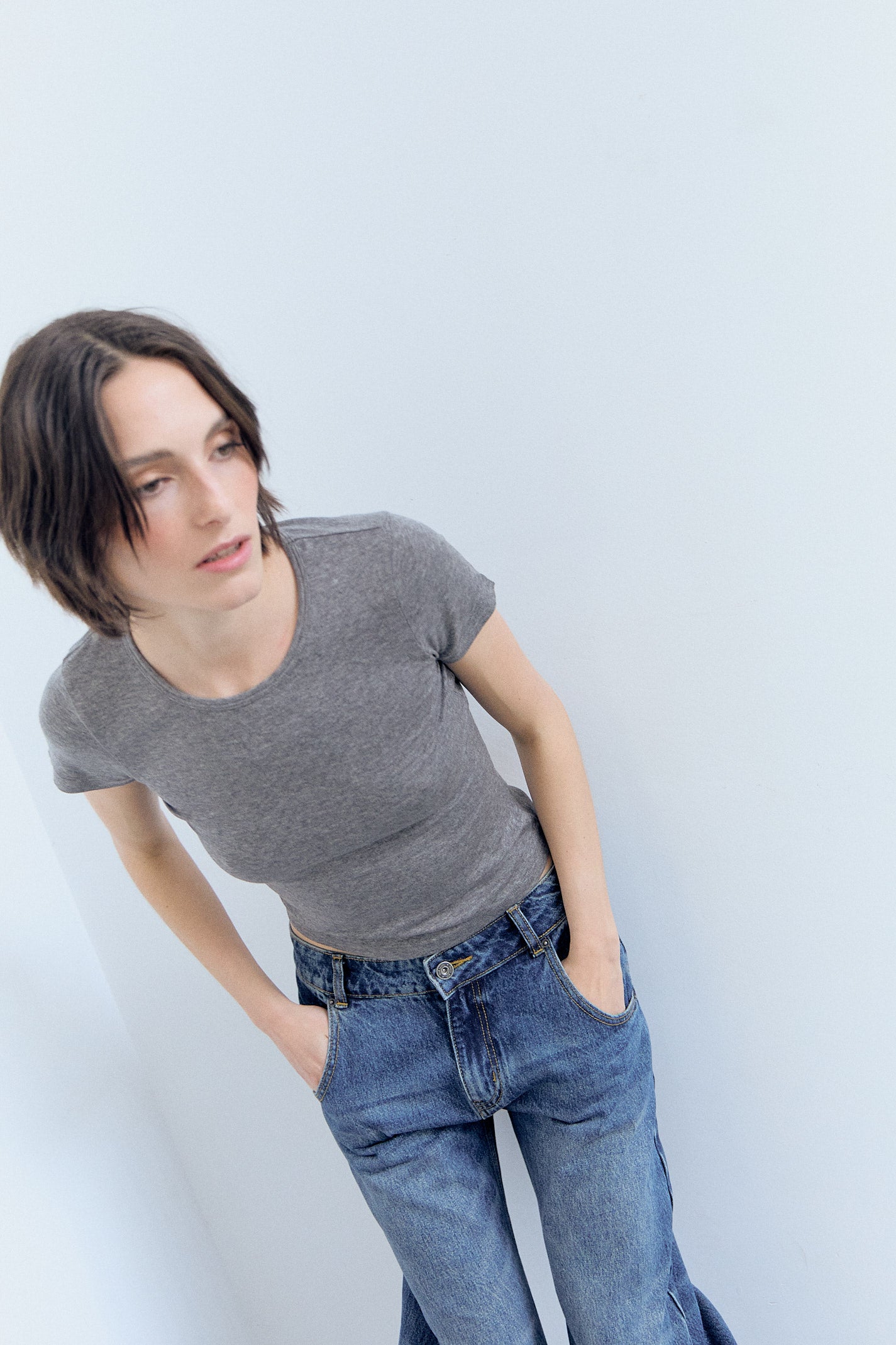 Basic flowing grey t-shirt - Funny