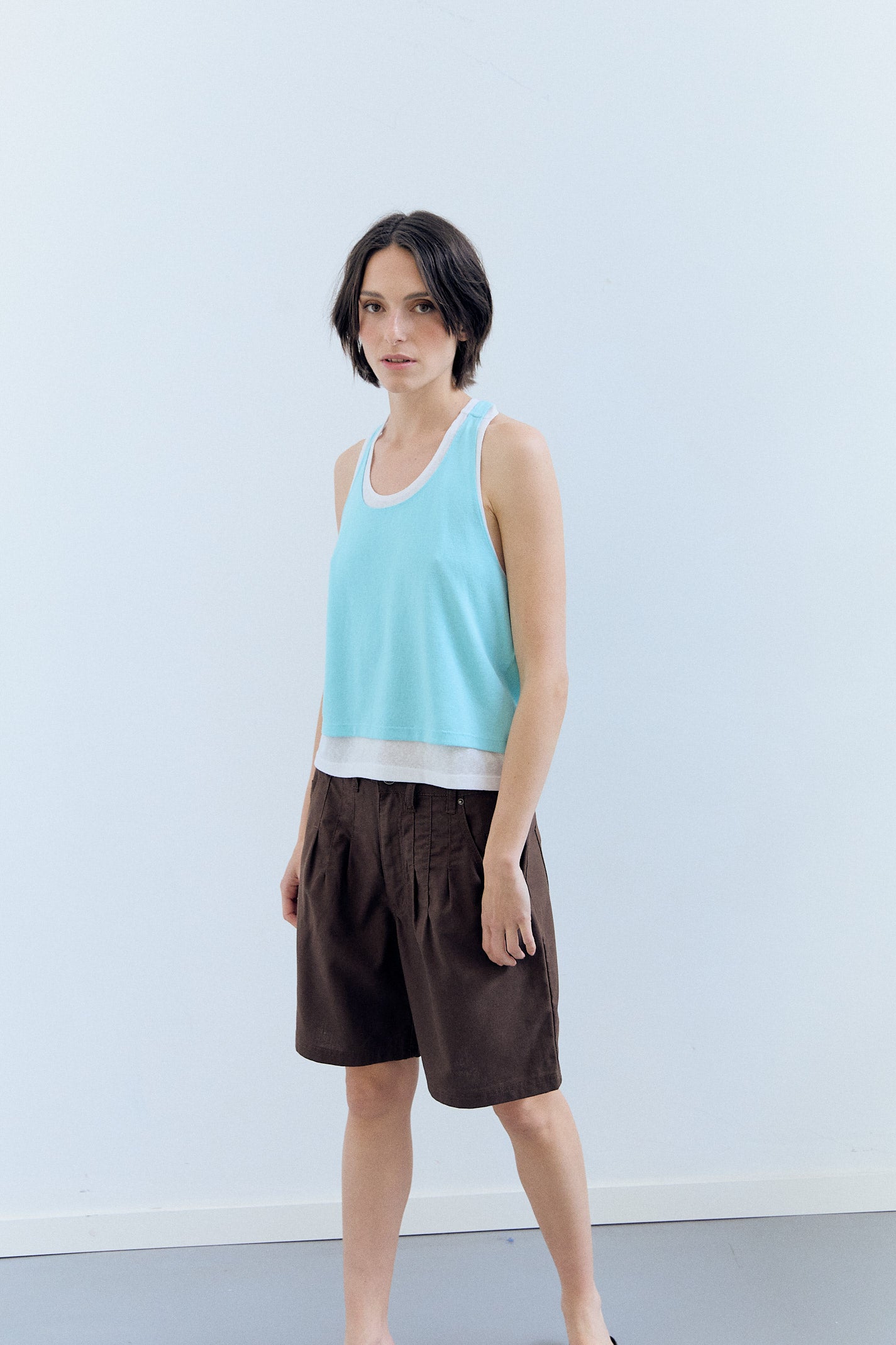 Brown fluid dart shorts - Mina