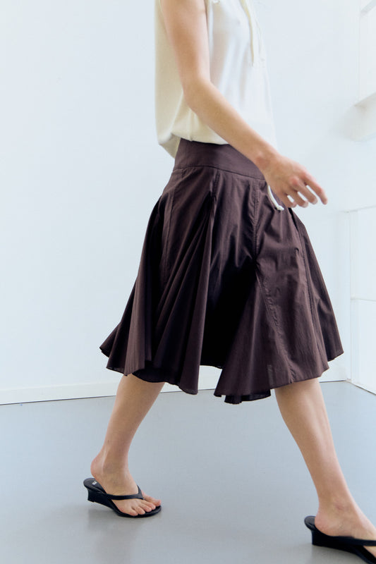 Falda midi con pliegues de vuelo - Carrie