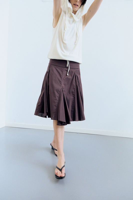Falda midi con pliegues de vuelo - Carrie