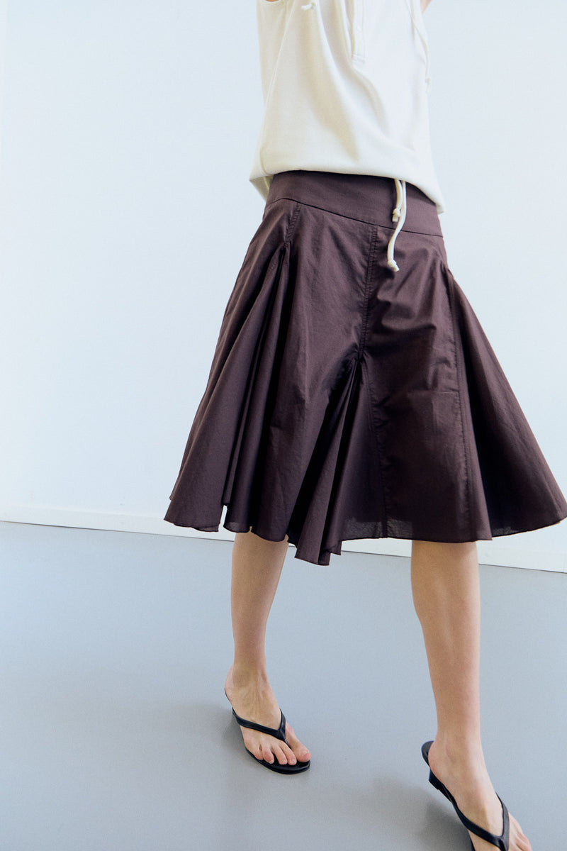 Falda midi con pliegues de vuelo - Carrie