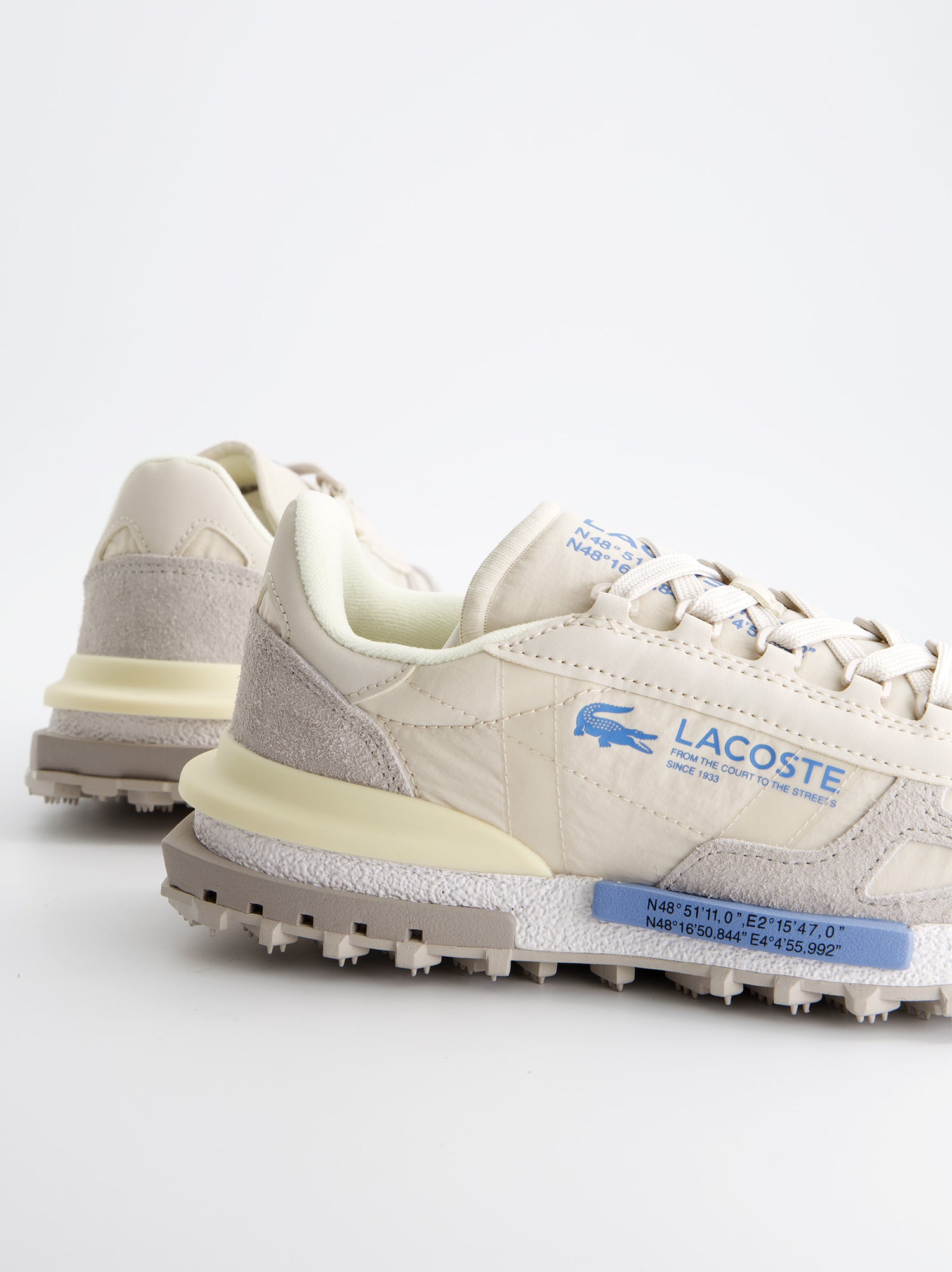 Zapatillas Lacoste Elite Active Beige Y Azul