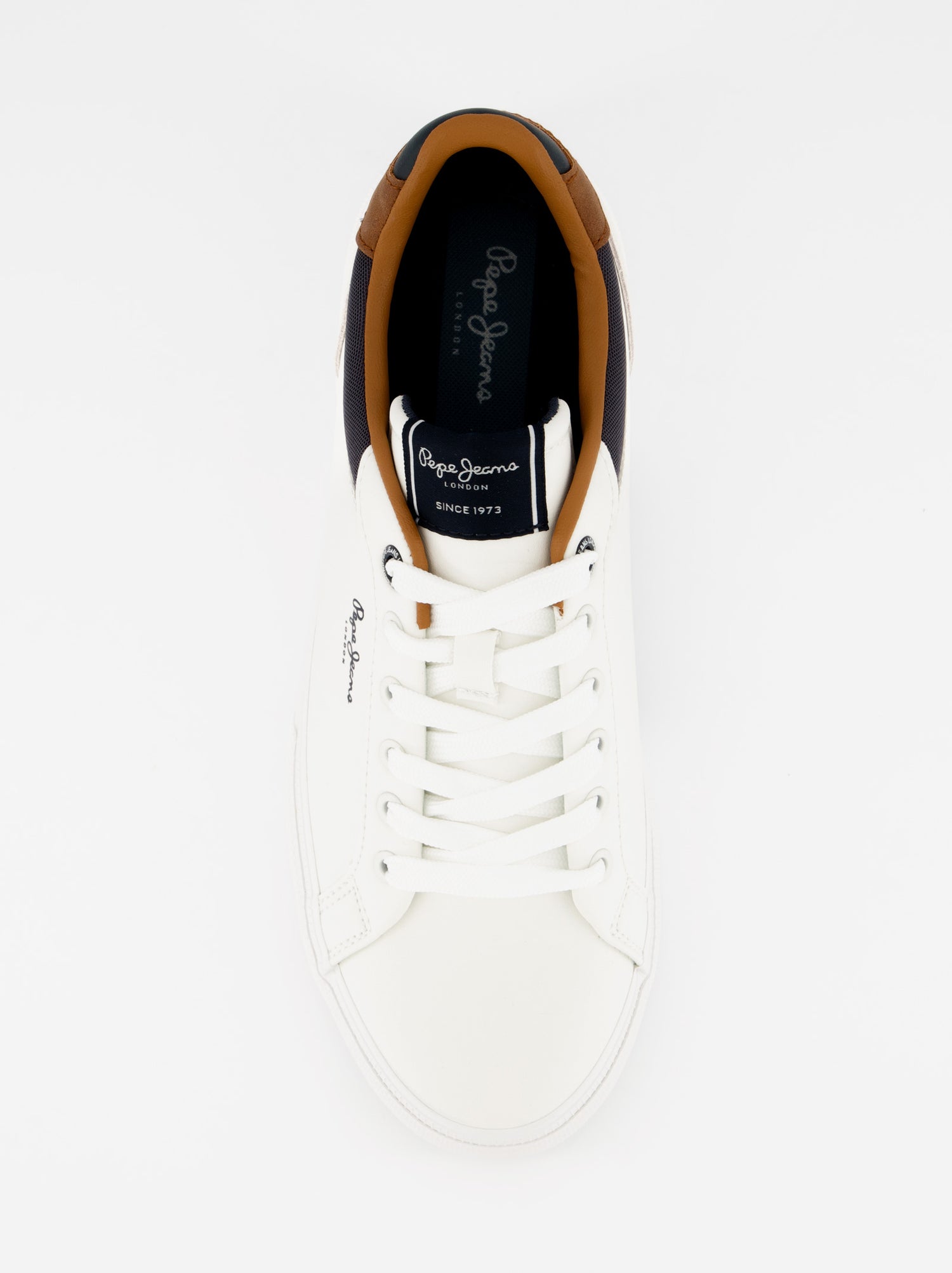 Zapatillas blancas para hombre con detalles en ante Pepe Jeans