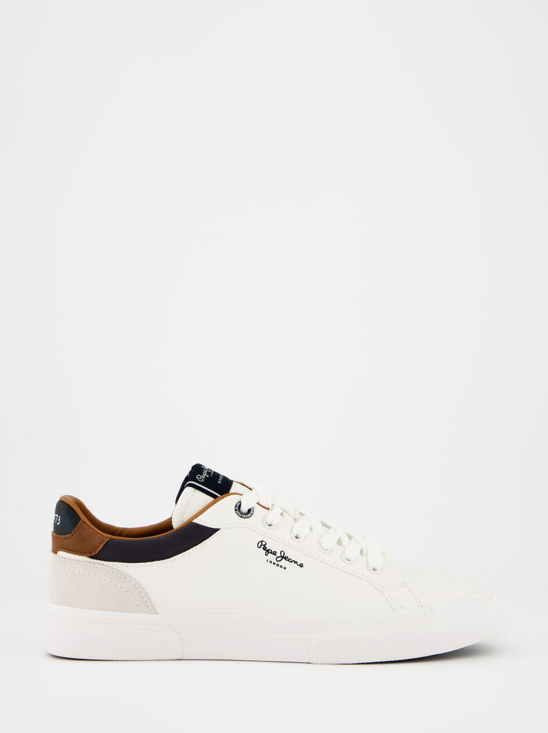 Zapatillas blancas para hombre con detalles en ante Pepe Jeans