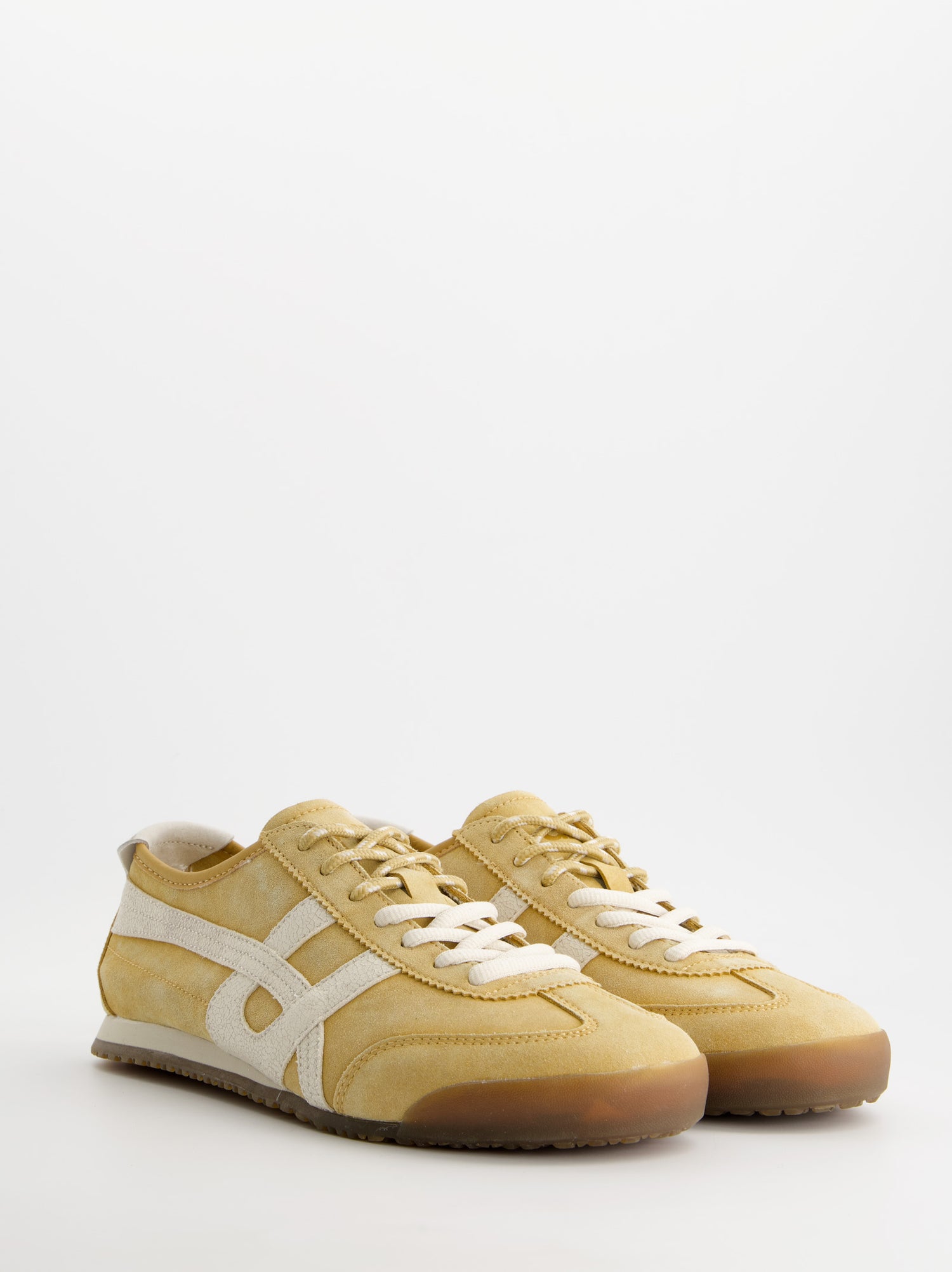 Men's retro yellow suede sneakers - Onix