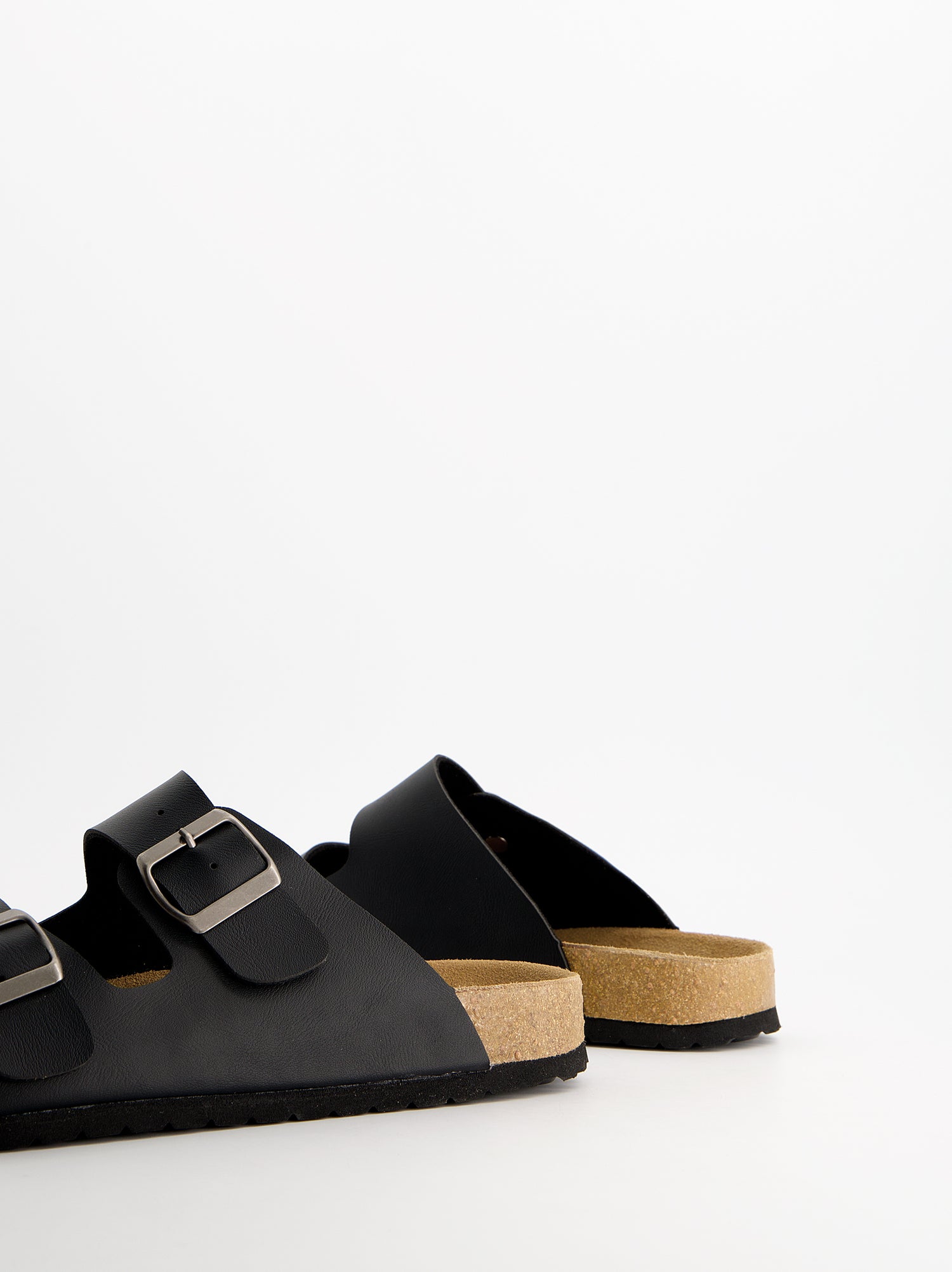 Black leather sandals with buckles - Missouri