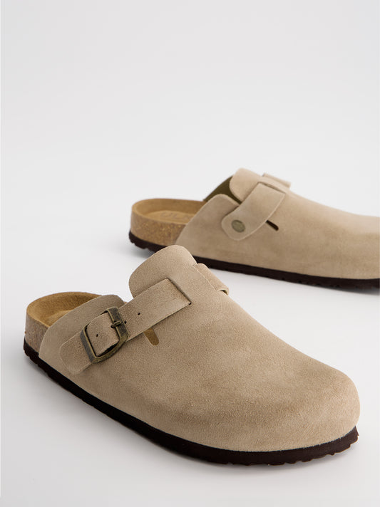 Zuecos de ante beige - Phoenix